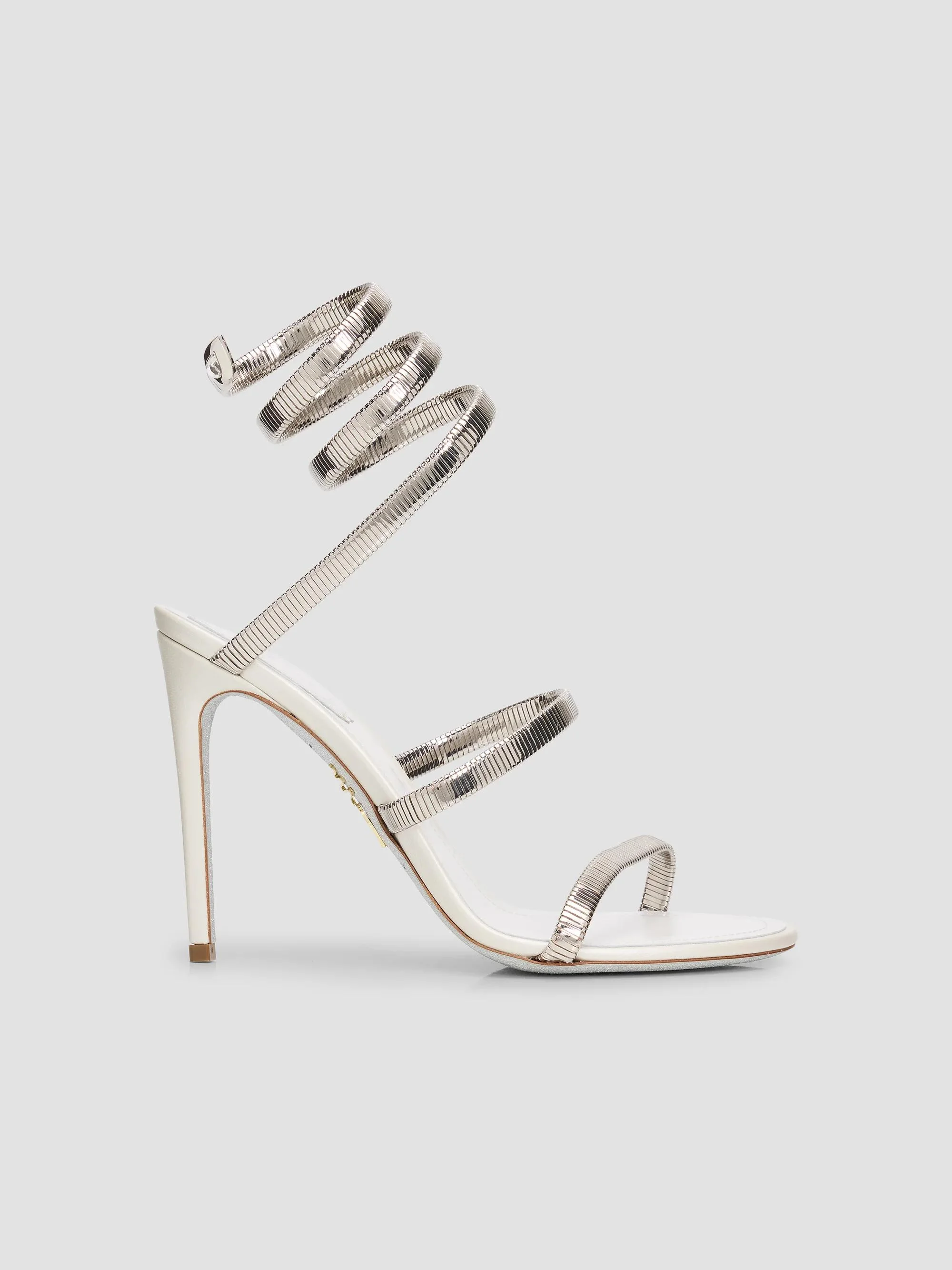 Women's Juniper 105MM Leather Sandals - White Silver Metal - 1