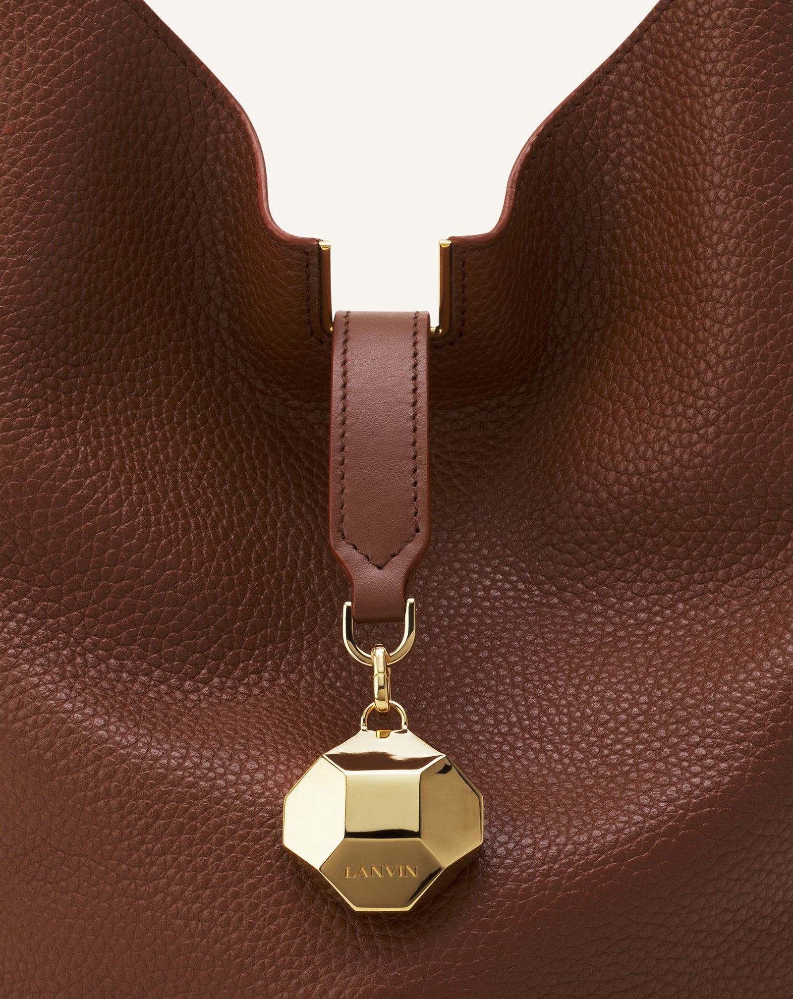CATCH BY LANVIN MEDIUM LEATHER BUCKET BAG - 7