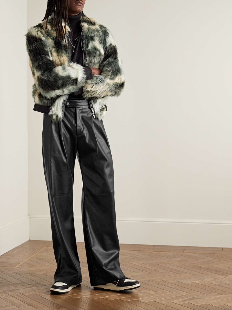 AMIRI Straight-Leg Pleated Faux Leather Trousers outlook