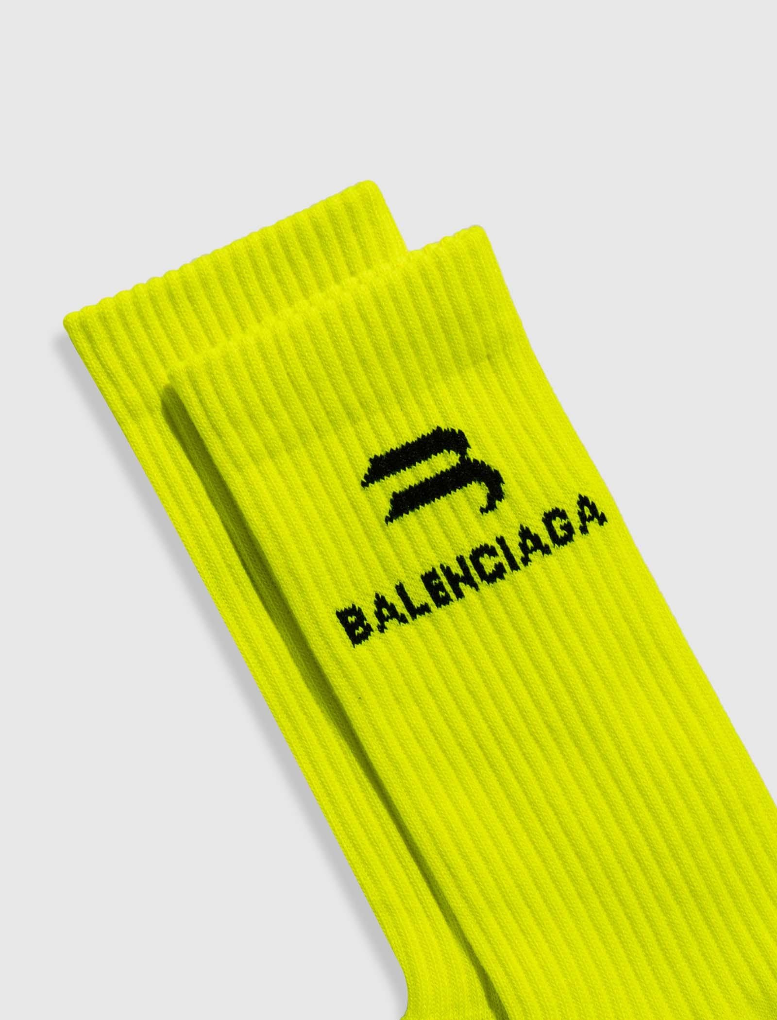 Men's Balenciaga Socks in Yellow Fluo/silver