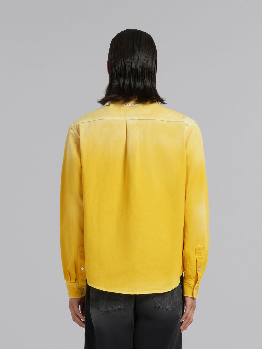 YELLOW OVERDYED BULL DENIM SHIRT - 3