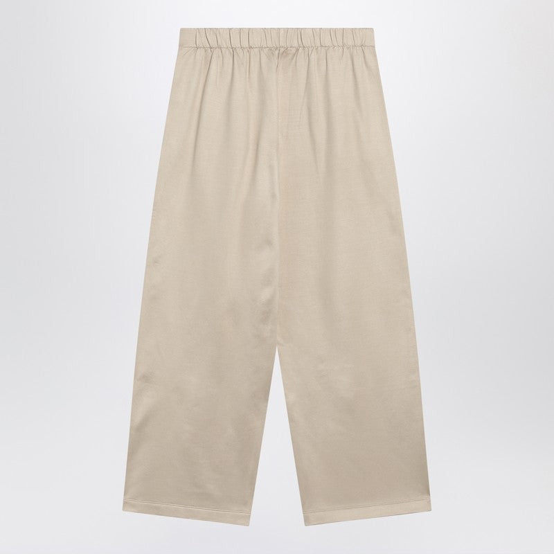 Max Mara Beige Silk Blend Trousers Women - 2