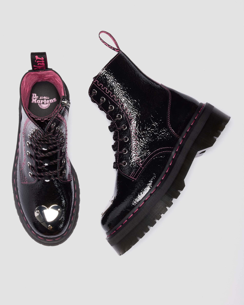 Dr. Martens Jadon Distressed Patent Leather Platform Boots outlook