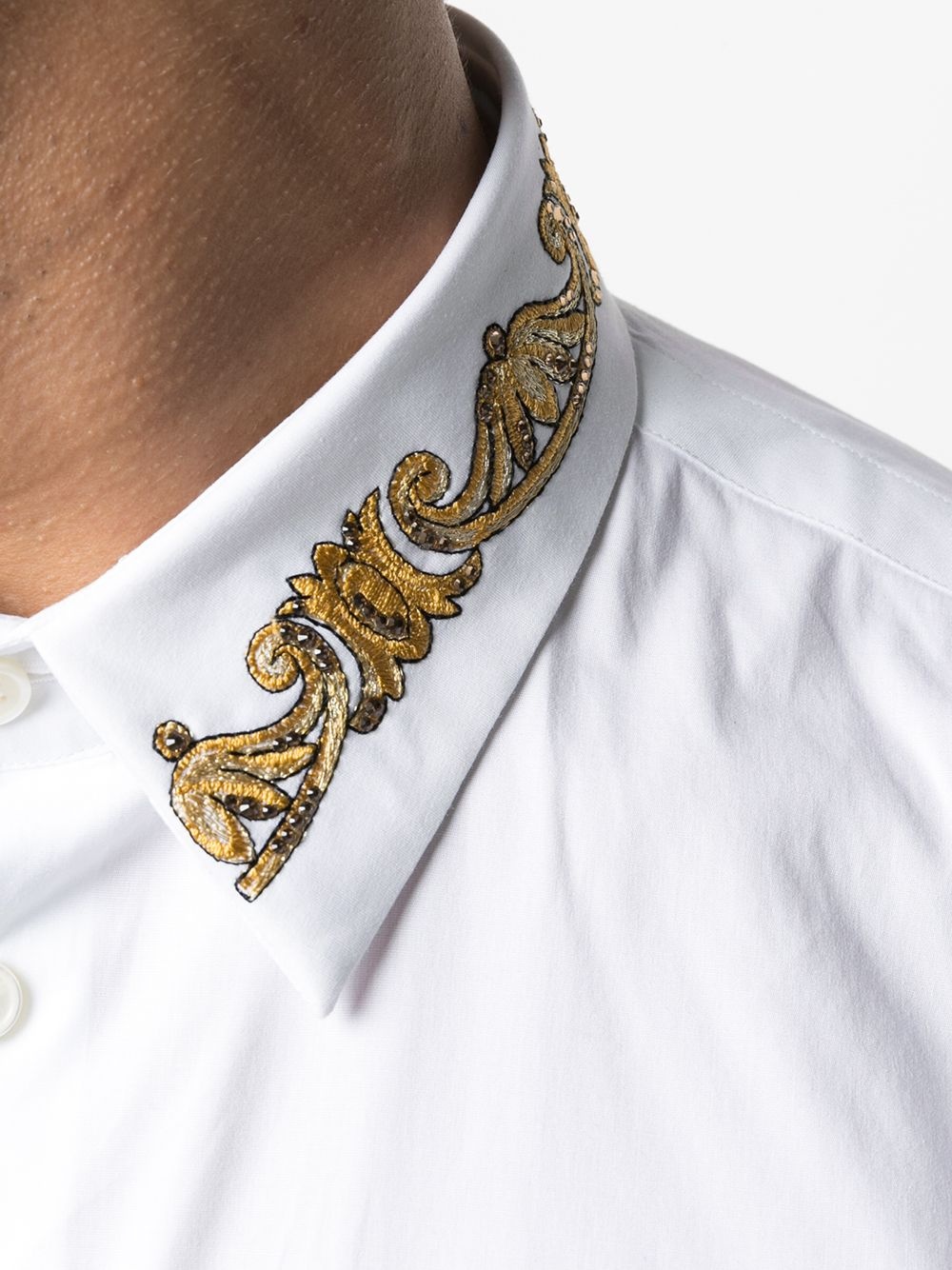 baroque embroidered-collar shirt - 5