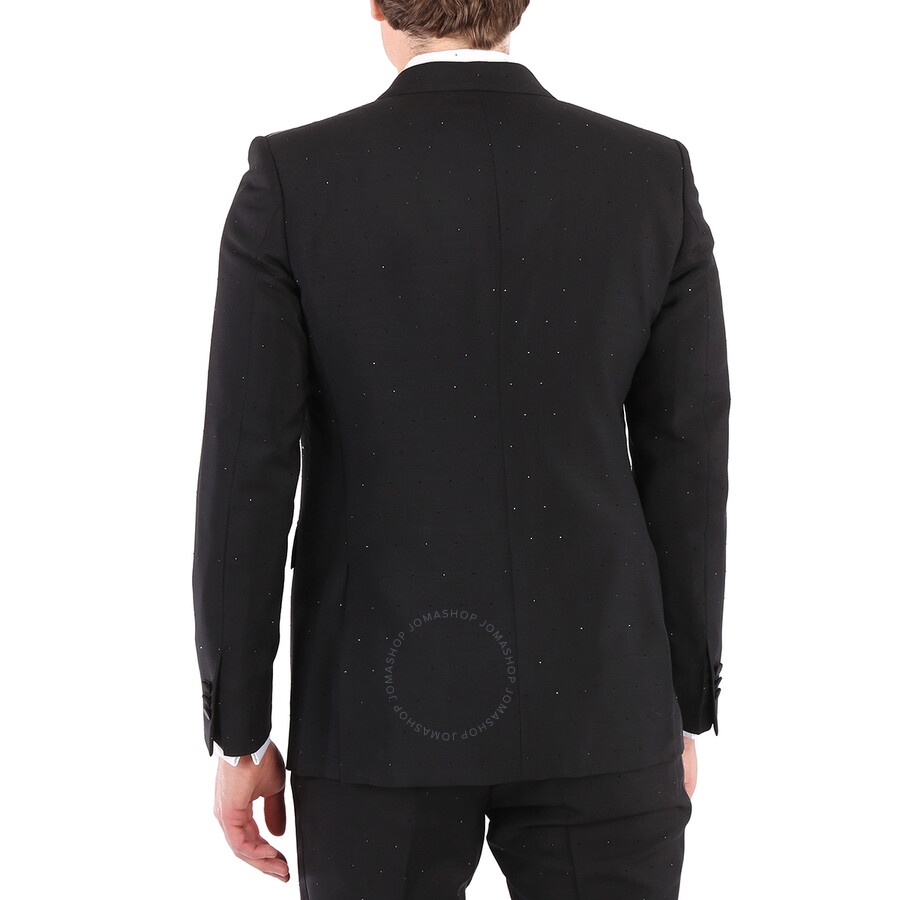 Burberry Men's Black English-fit Rhinestone Mohair And Wool Tailored Jacket - 5