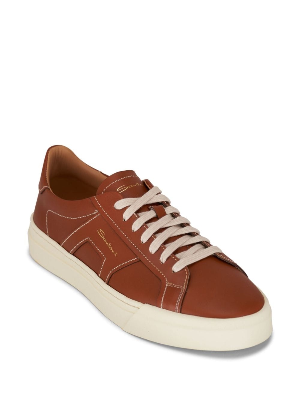 Double Buckle leather sneakers - 1