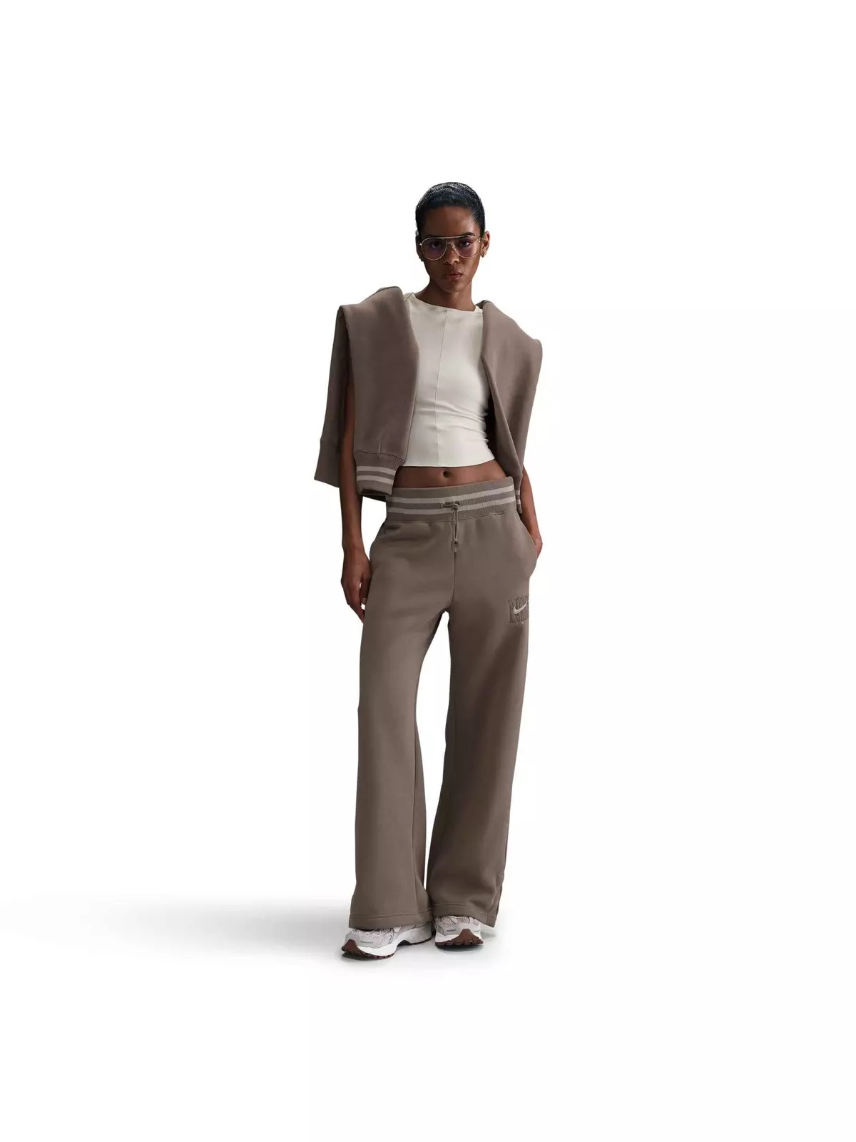 Women's Sportswear Phoenix Fleece Oversized Crewneck Sweat Pants-Brown - 4