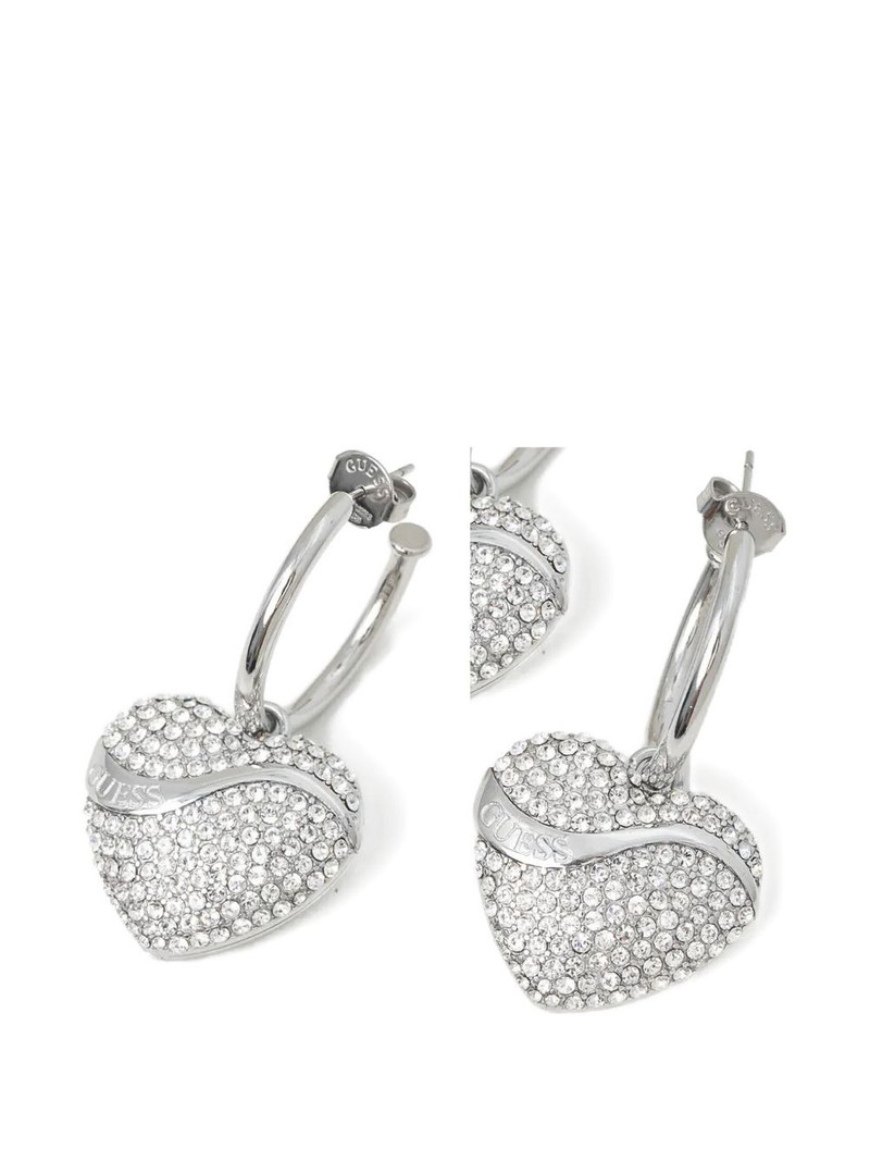 crystal-embellished heart-pendant earrings 1