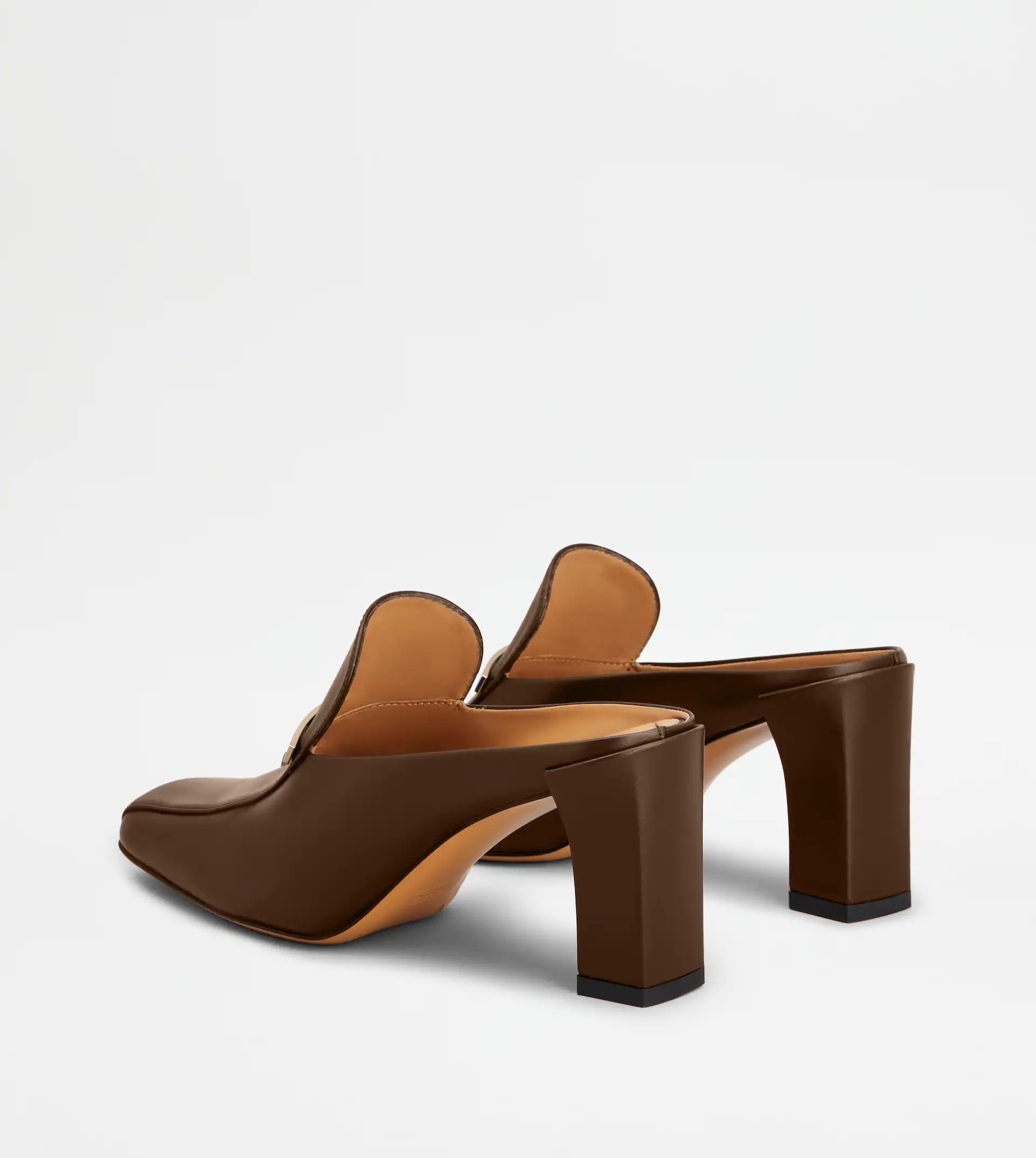 MULES IN LEATHER - BROWN - 3