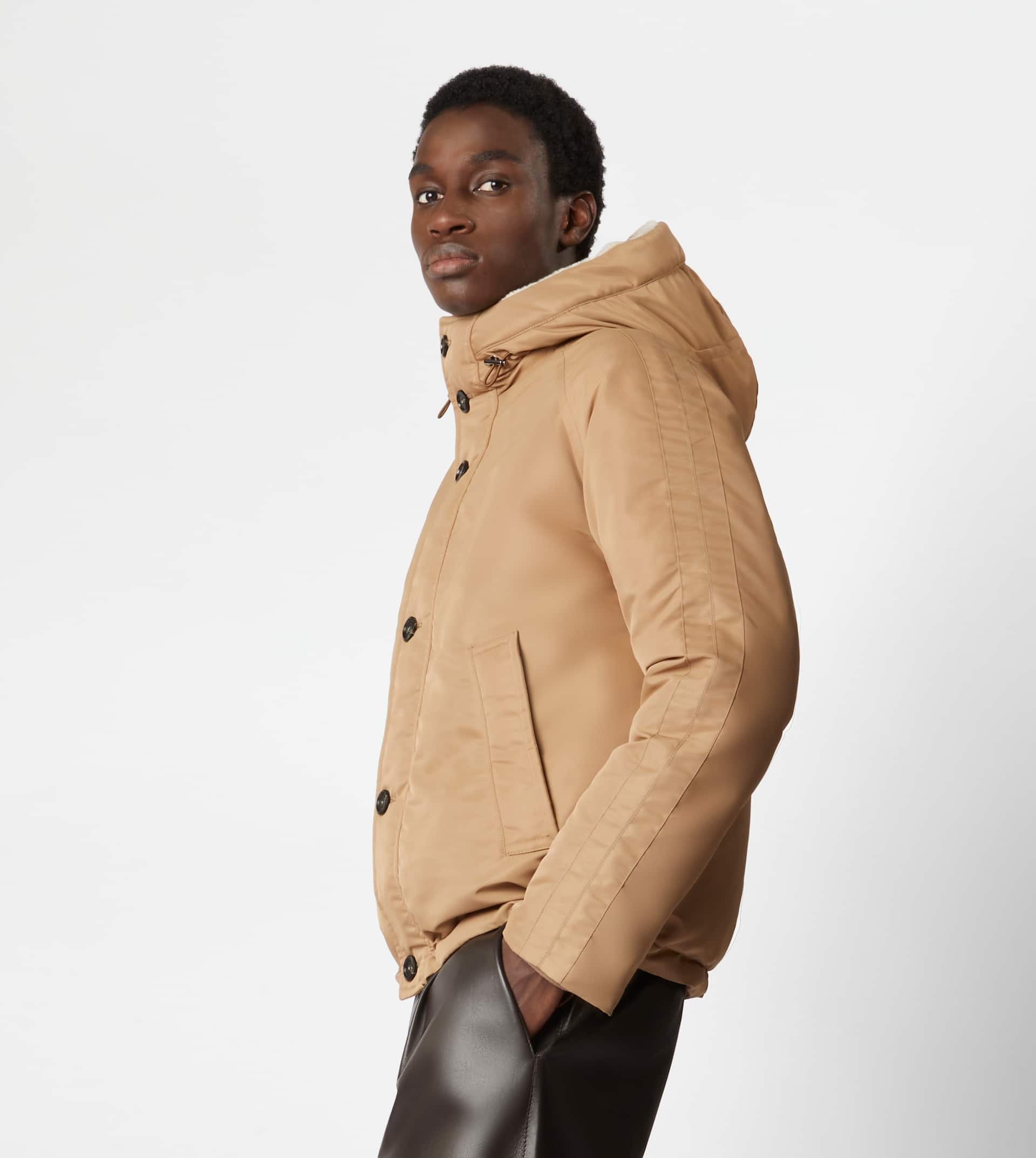 HOODED DOWN JACKET - BEIGE - 3