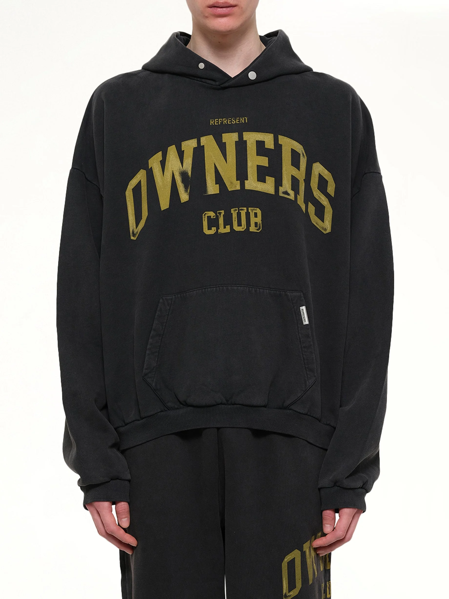 Represent Owners Club Hoodie in Faded Black - 1