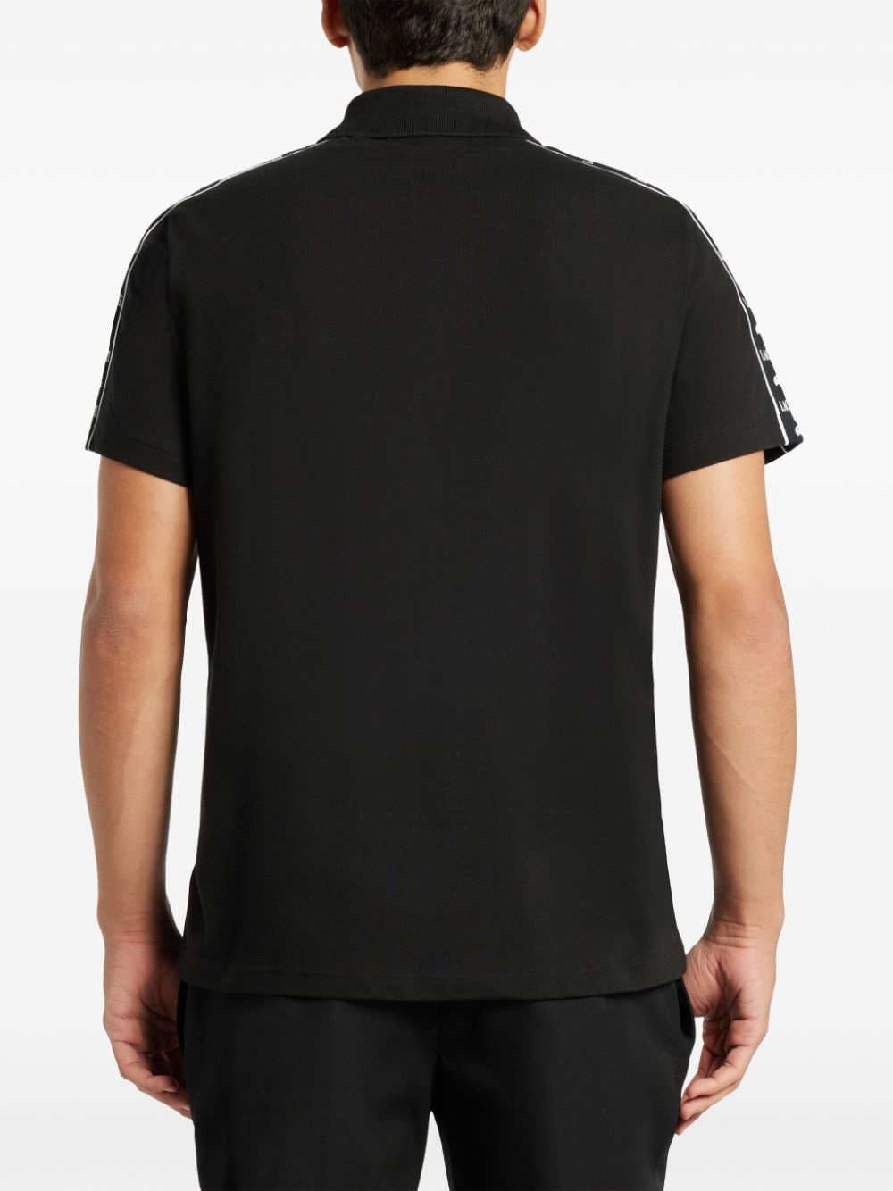 logo-embroidered side-stripe polo shirt - 4