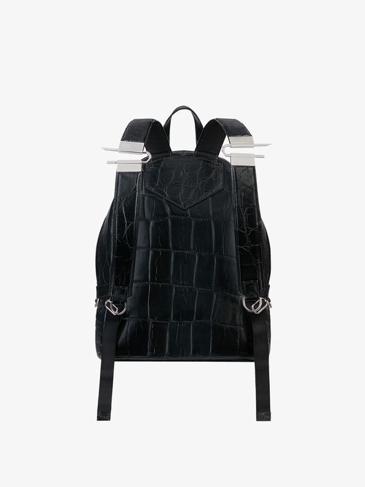 DOUBLE U BACKPACK IN CROCODILE EFFECT LEATHER - 4