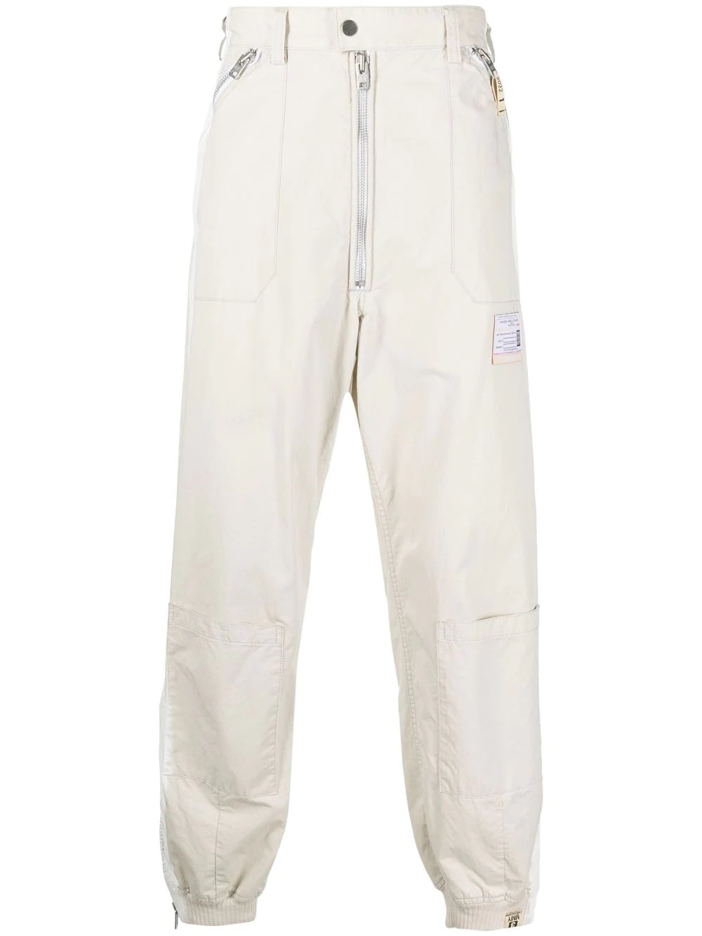 zip-detail straight leg trousers - 2