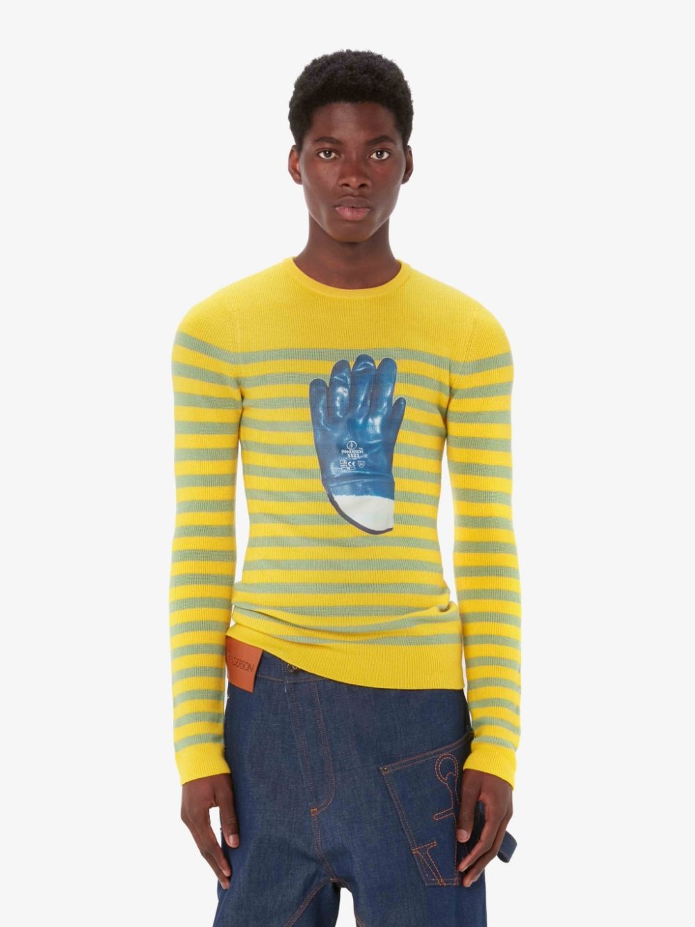 STRIPED GLOVE CREWNECK JUMPER - 2