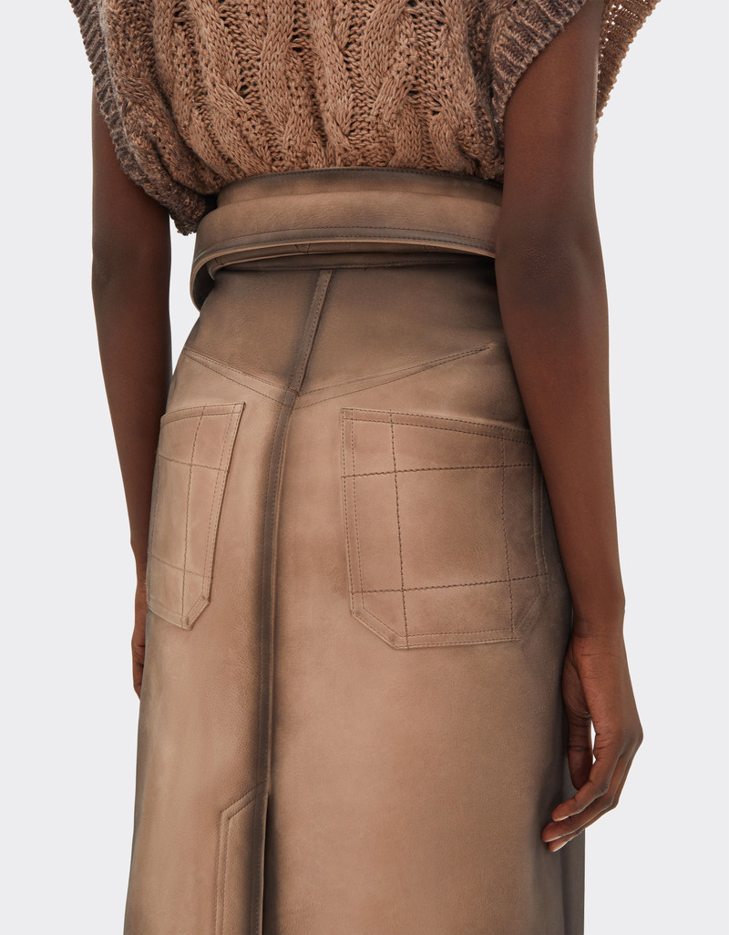 Airbrushed leather skirt 5
