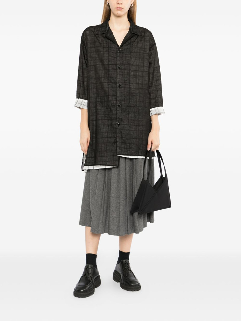 Y's check-pattern layered-effect shirt outlook