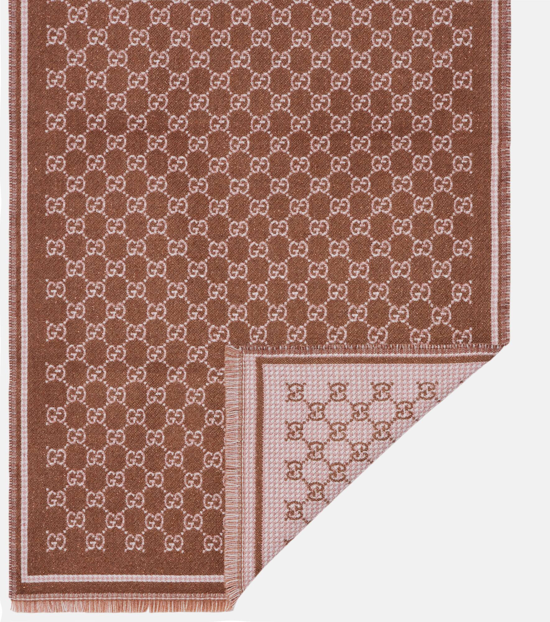 GG wool-blend jacquard scarf - 5