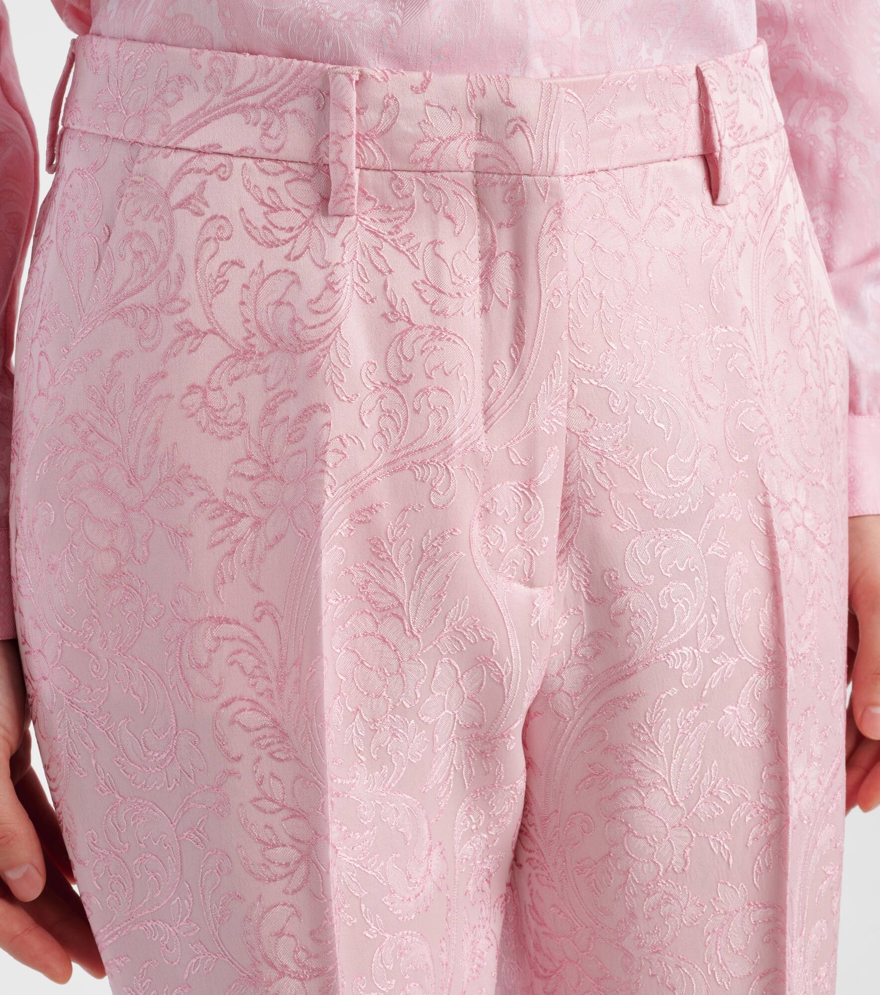 Paisley cropped slim pants - 4