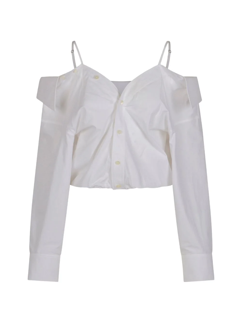 off-shoulder cropped shirt - 1