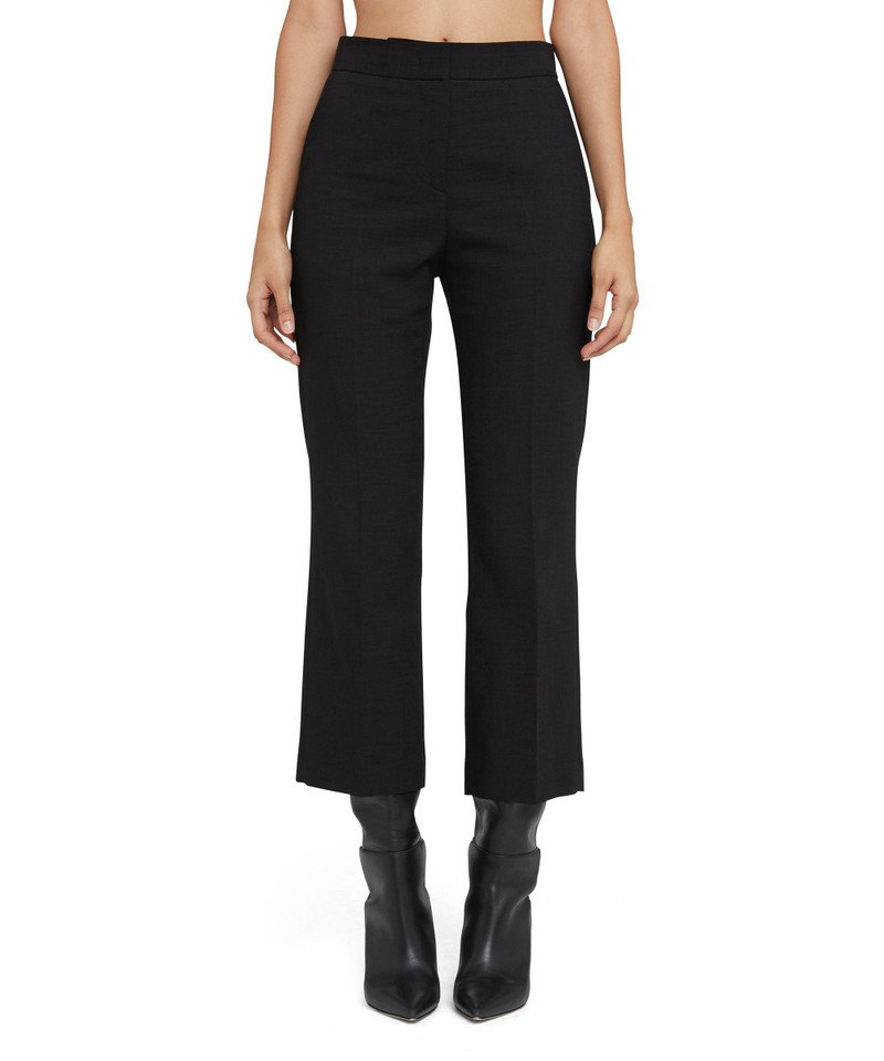 Solid color coarse viscose pants with straight legs - 1