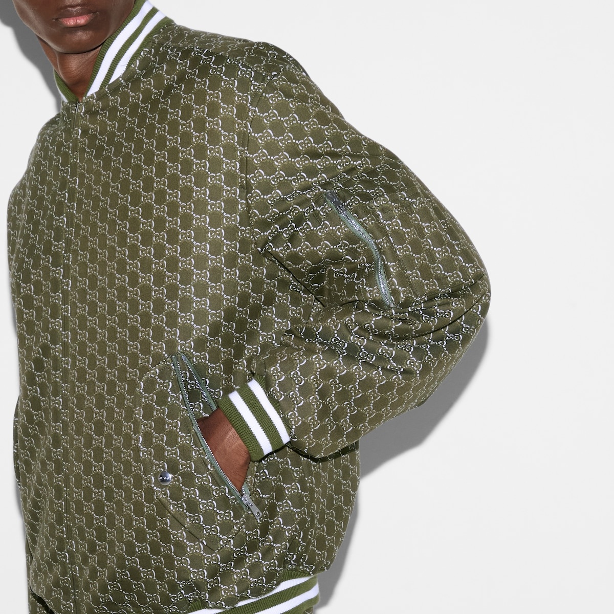 Cotton jacquard jacket with GG Shadow - 5