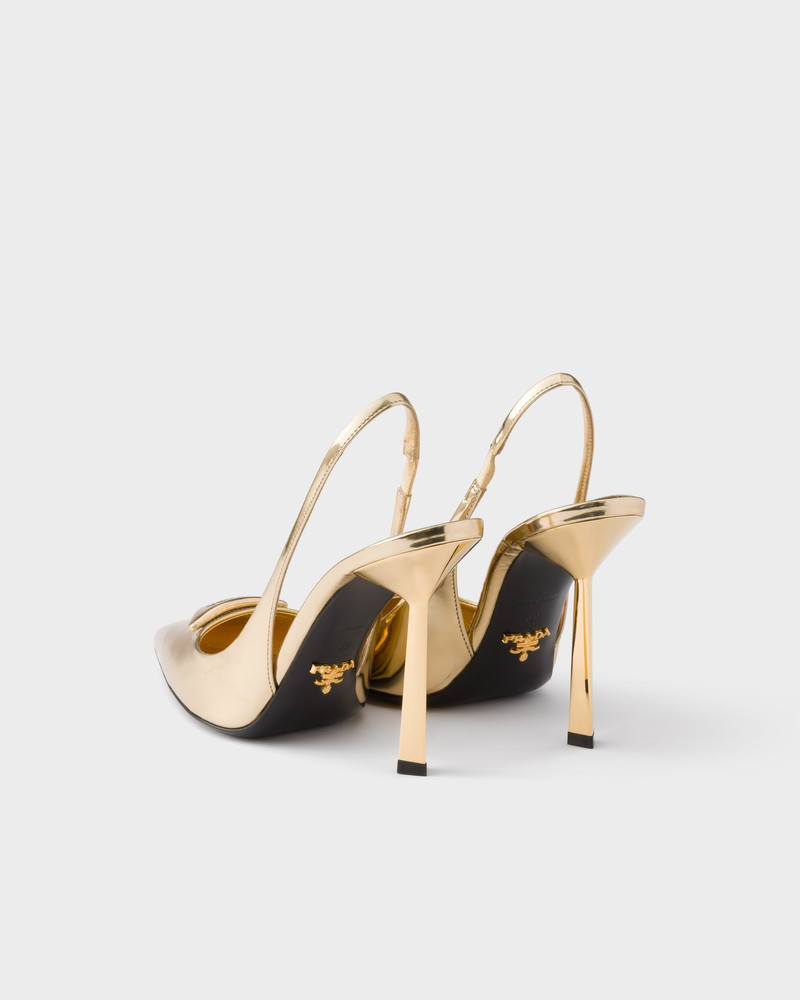 Metallic leather slingback pumps 4