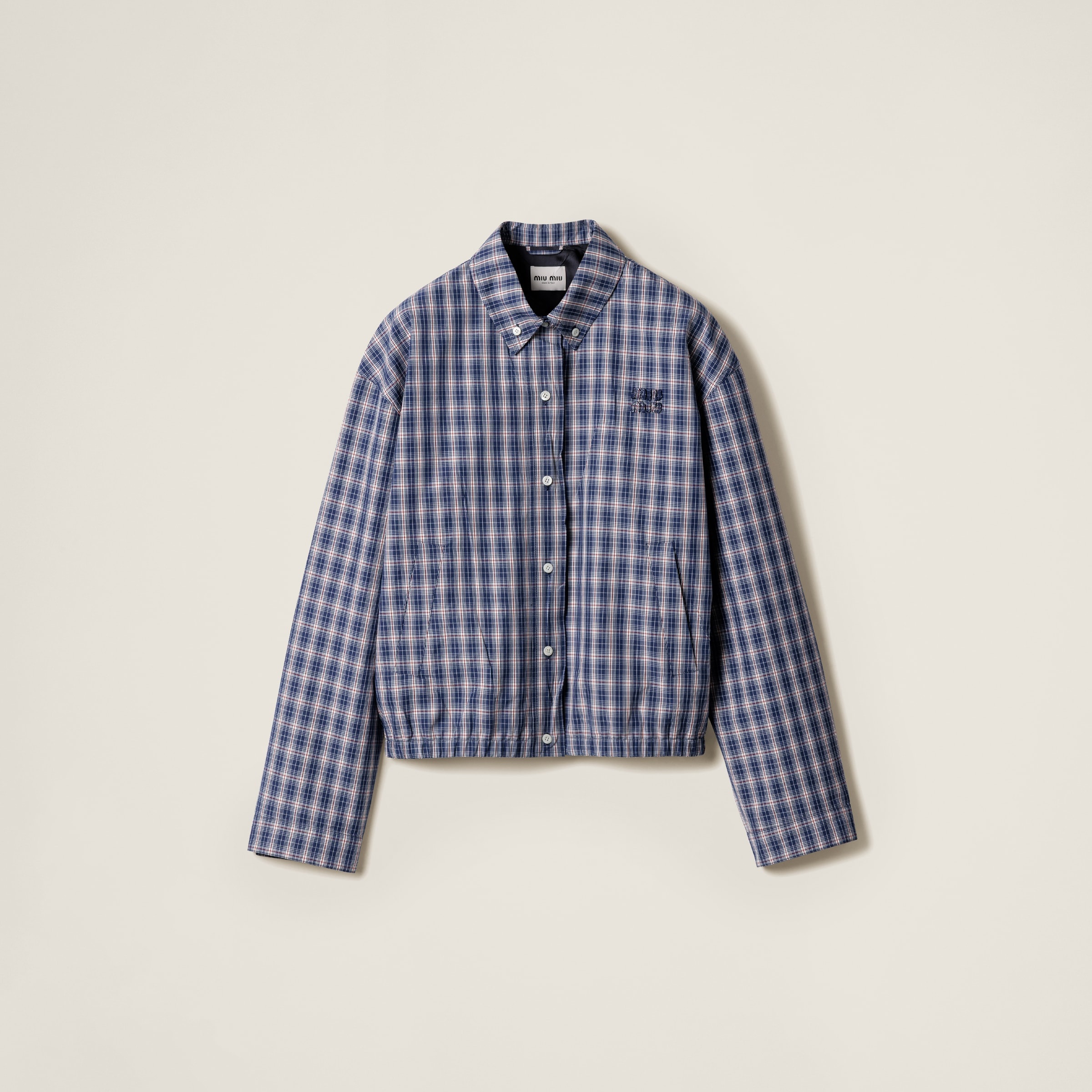 Checked fabric blouson jacket - 1