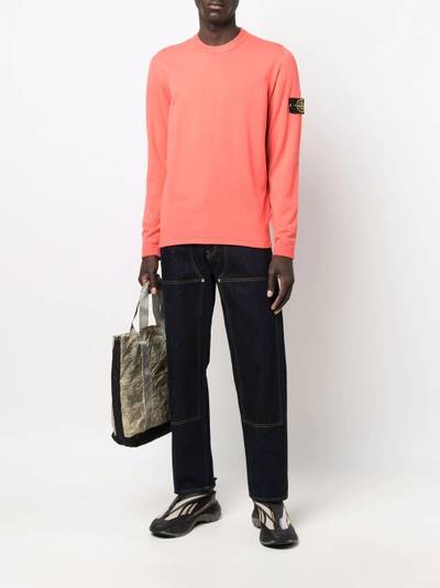 Stone Island logo-patch long-sleeve jumper outlook