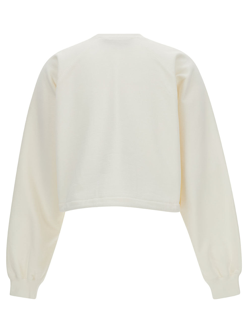 Gucci Women White Cropped Crewneck Sweatshirt With Logo Print In Cotton Woman - 2