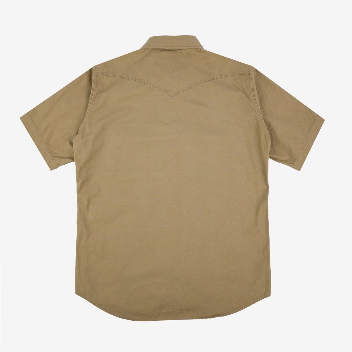 IHSH-387-KHA 7oz Fatigue Cloth Short Sleeved Western Shirt - Khaki - 5