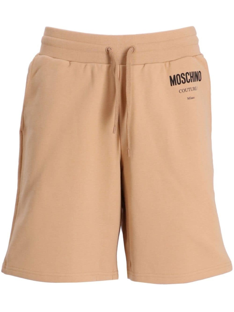 logo-print organic cotton track shorts 1