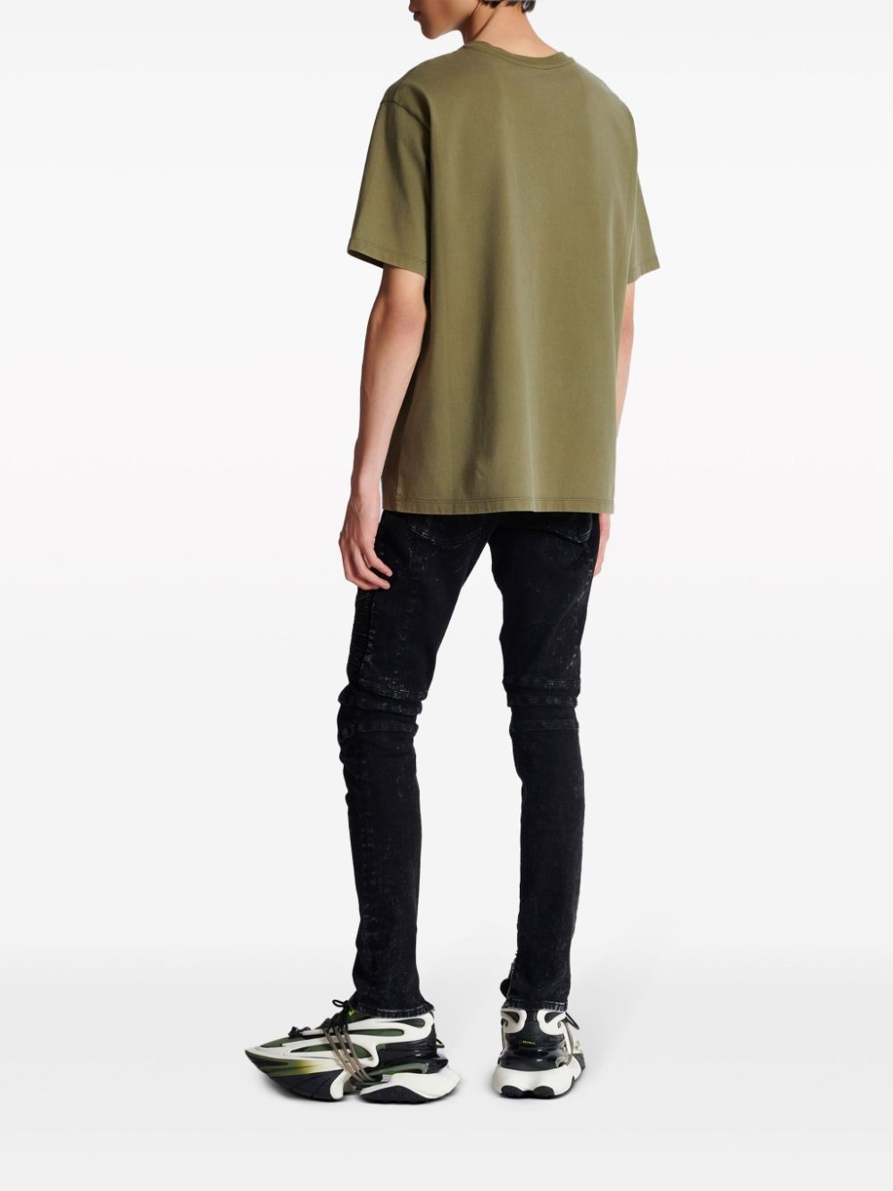 logo-embroidered cotton T-shirt - 4