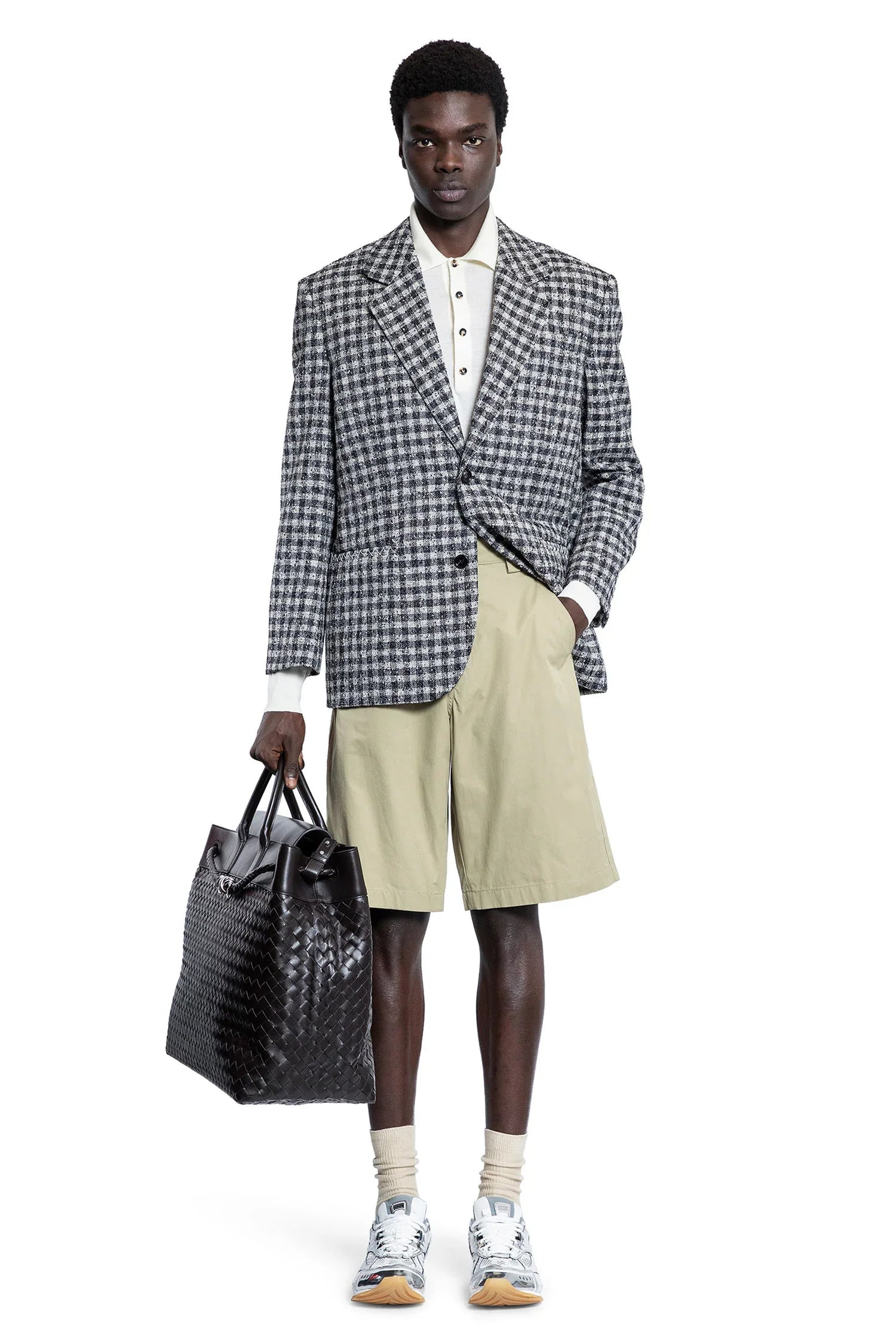 Boucle-Gingham-Wool-Blazer - 4