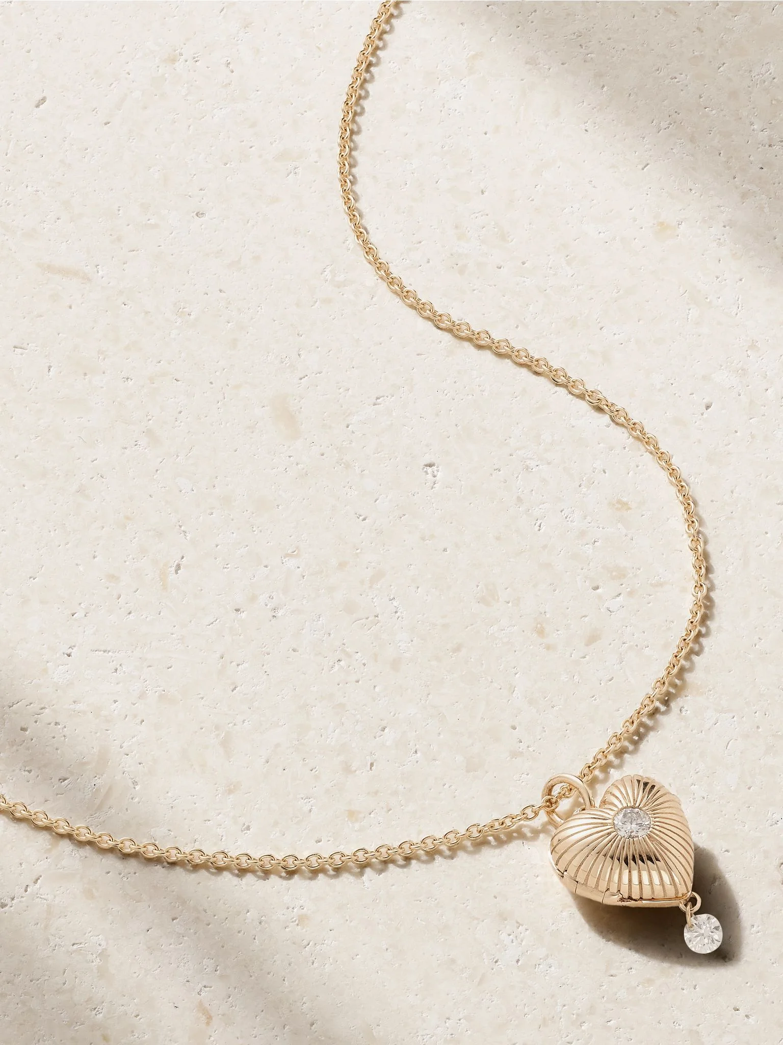 Locket 9-karat gold diamond necklace Gold - 1
