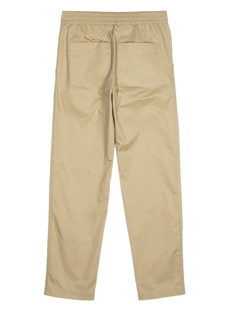 Maison Kitsuné logo-embroidered tapered-leg trousers outlook