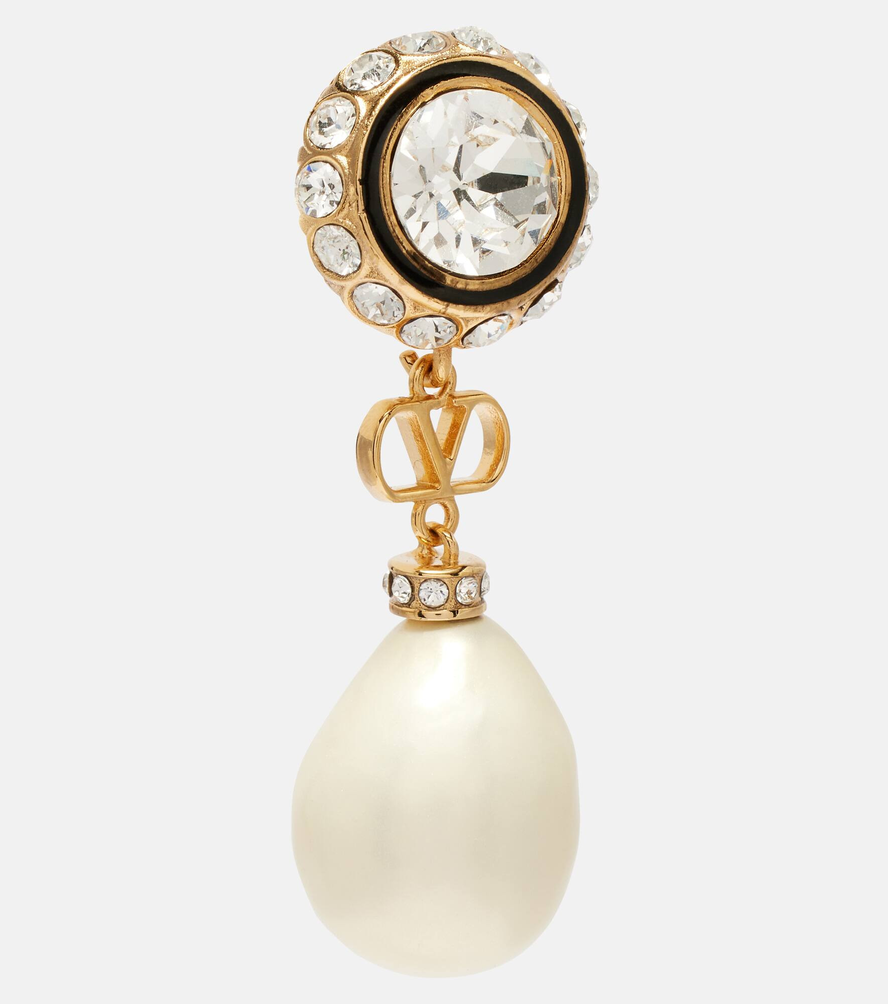 VLogo embellished drop earrings - 2