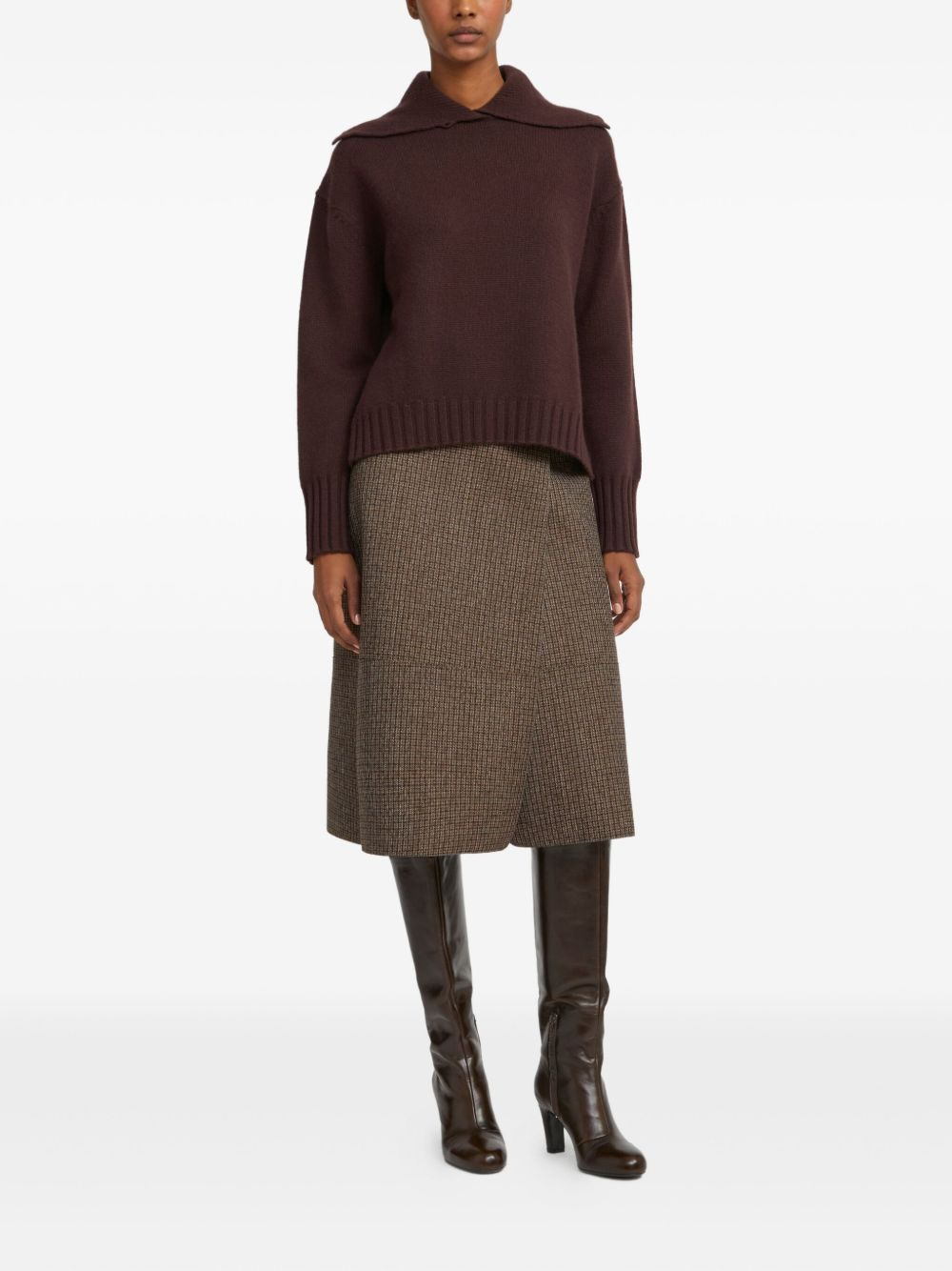 cashmere collar sweater - 2
