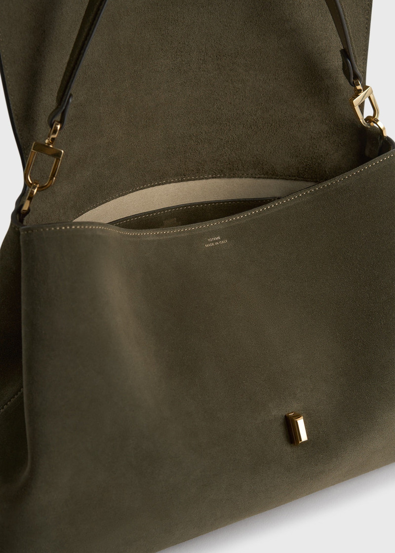 T-lock suede satchel dark taupe 6