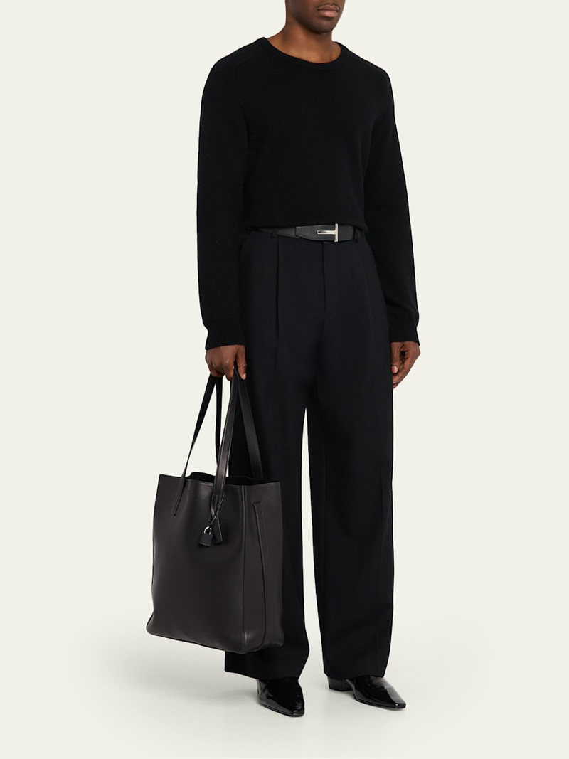 TOM FORD Men's Natural Leather North-South Tote Bag outlook