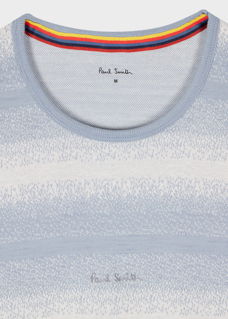 Paul Smith Blue and White Gradient Stripe T-Shirt outlook