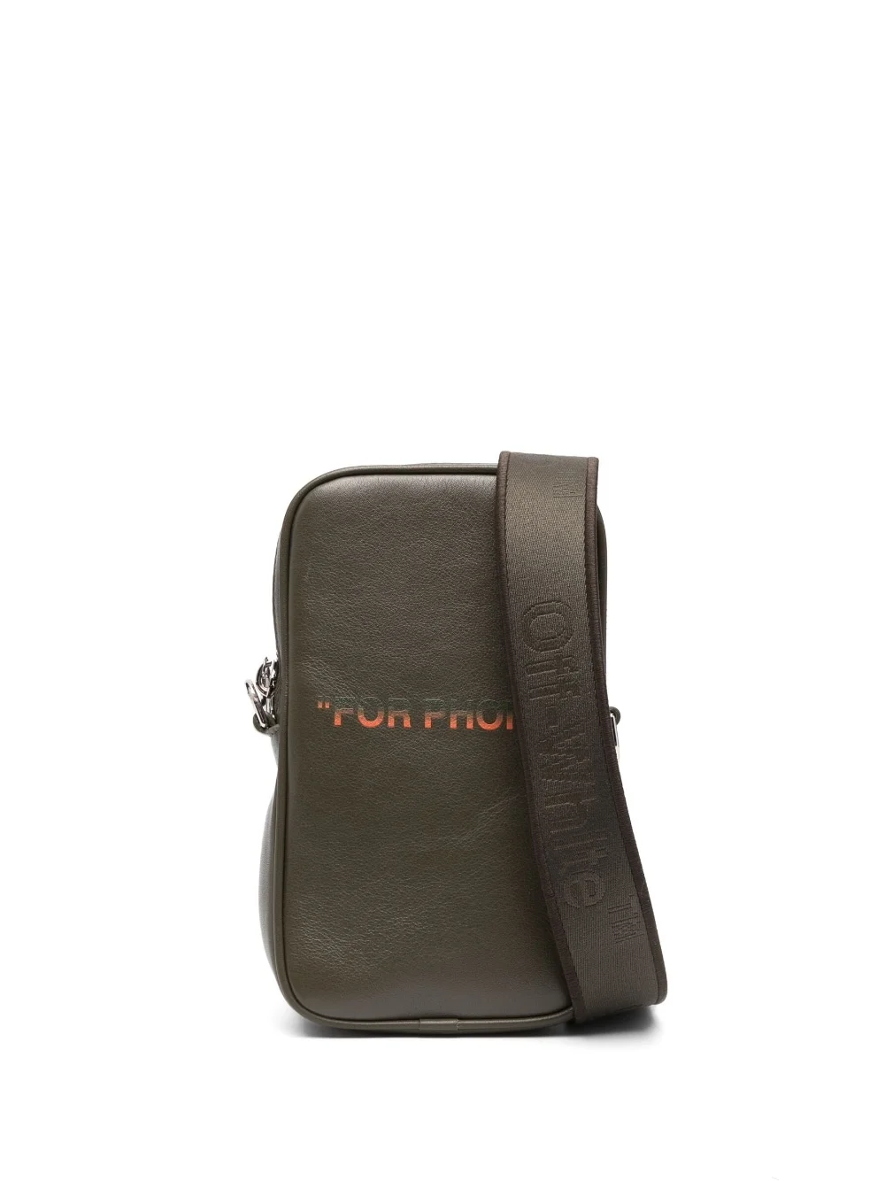 slogan-print leather bag - 1