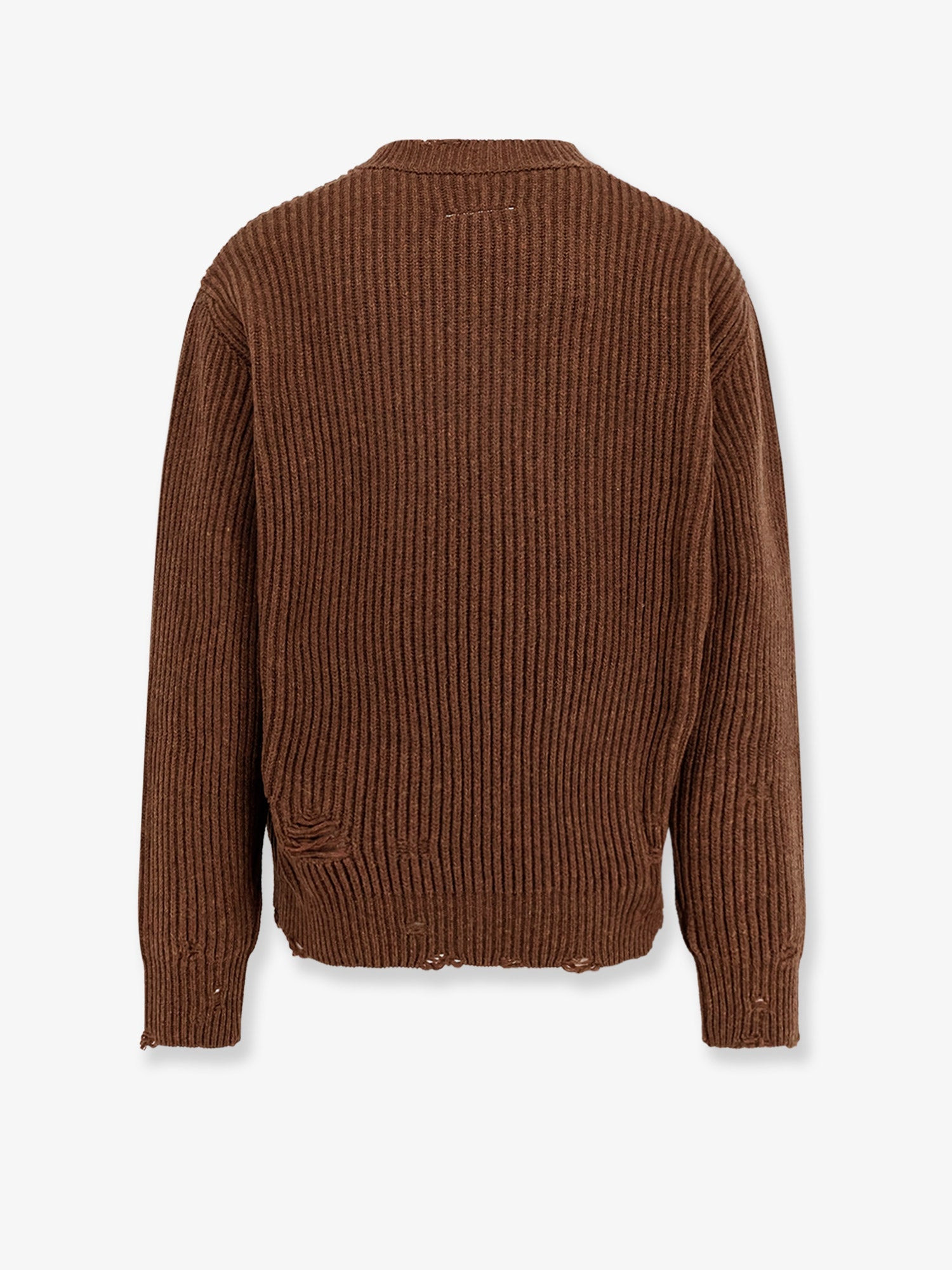 WOOL BLEND SWEATER WITH DISTRESSED EFFECT - 2