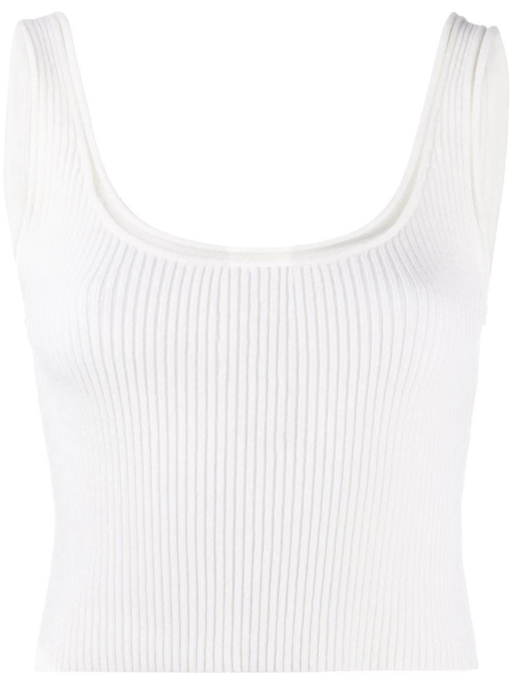 cropped ribbed-knit tank top - 1