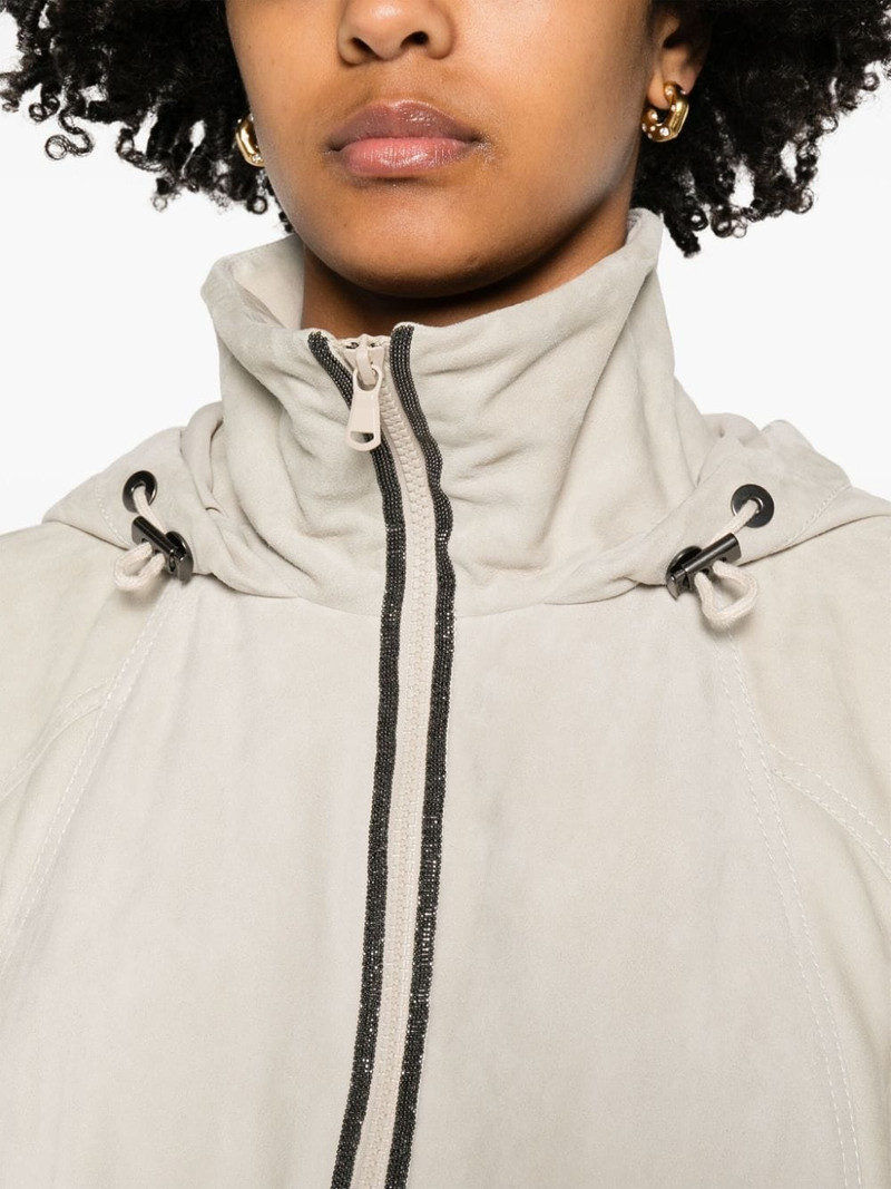 hooded suede trench coat 5