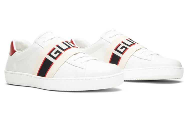 Gucci Stripe Leather Sneaker 'White Red Black' 636782-0FIV0-9091 - 3