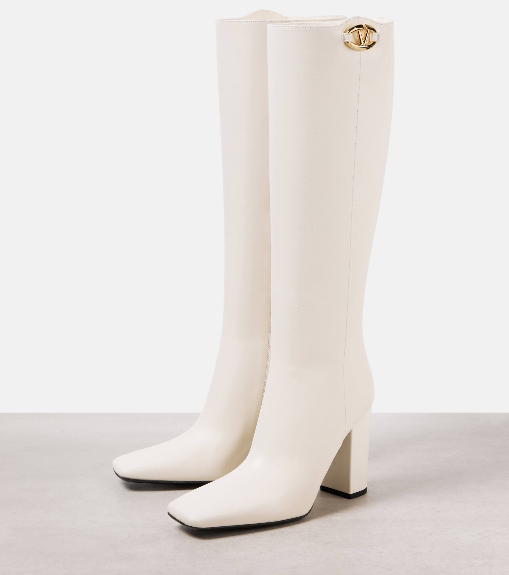 VLogo Bold 100 leather knee-high boots - 4