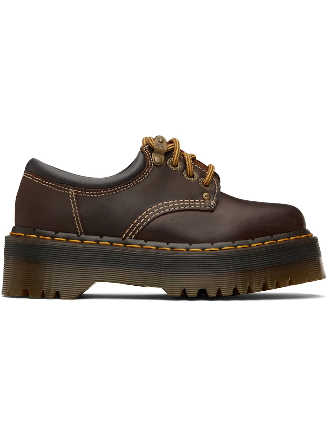 Brown 8053 Arc Leather Platform Casual Derbys - 1