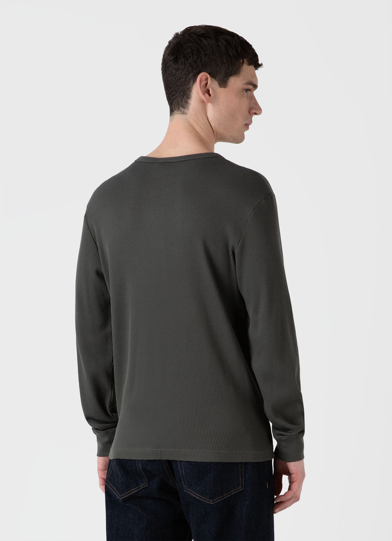 Long Sleeve Waffle Henley 5