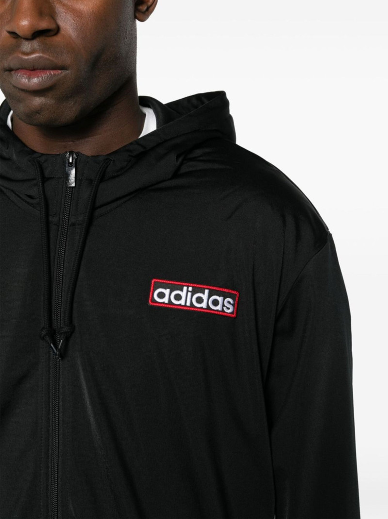 logo-embroidered zipped hoodie 5